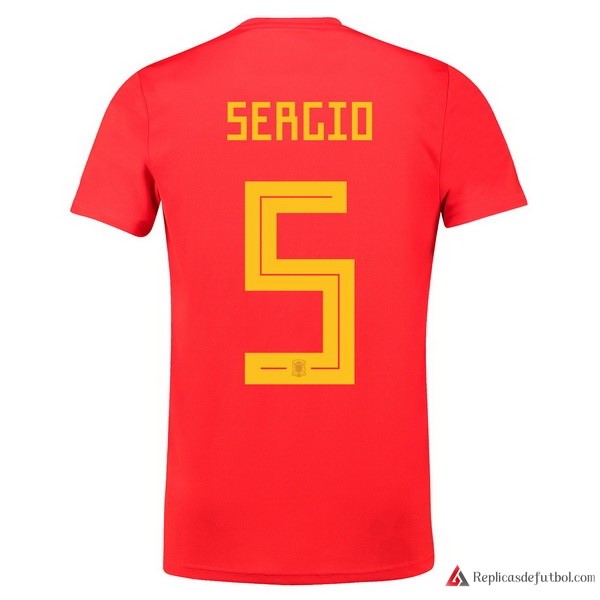 Camiseta Seleccion España Primera equipación Sergio 2018 Rojo